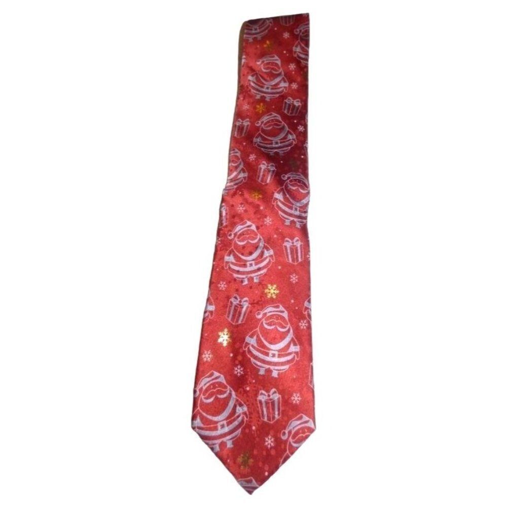 JOHN ASHFORD  Chalkline 1 Santa  Men's Holiday Tie, Red